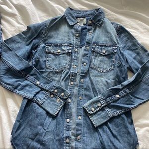 brand new never worn j crew 00 chambray snap shirt